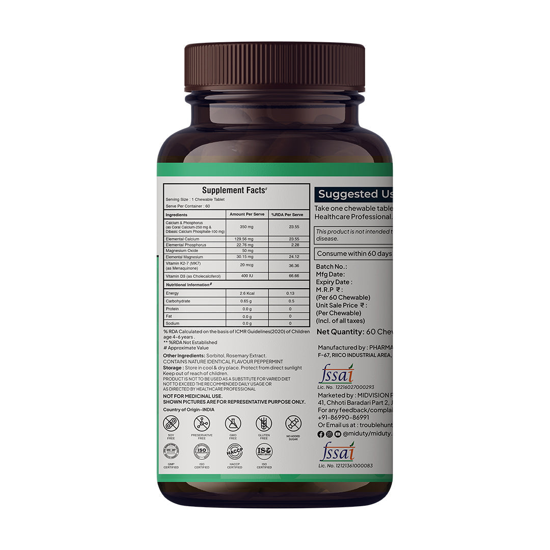 Miduty by Palak Notes Kids Calcium Chewables 