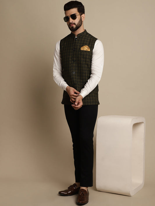 Even Apparels Men's Multi Mandarin Collar Waistcoat - Grab2buy