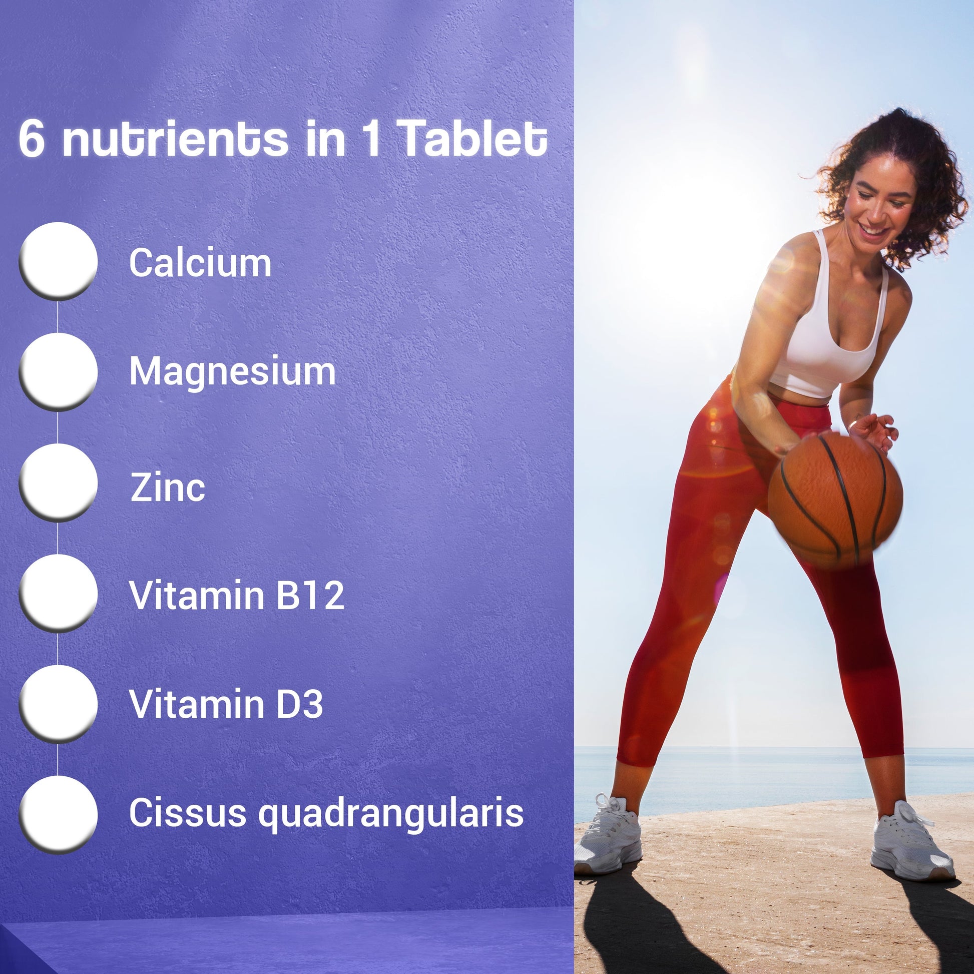 Health Veda Organics Calcium Magnesium & Zinc Vitamin D3 & B12 Tablets 