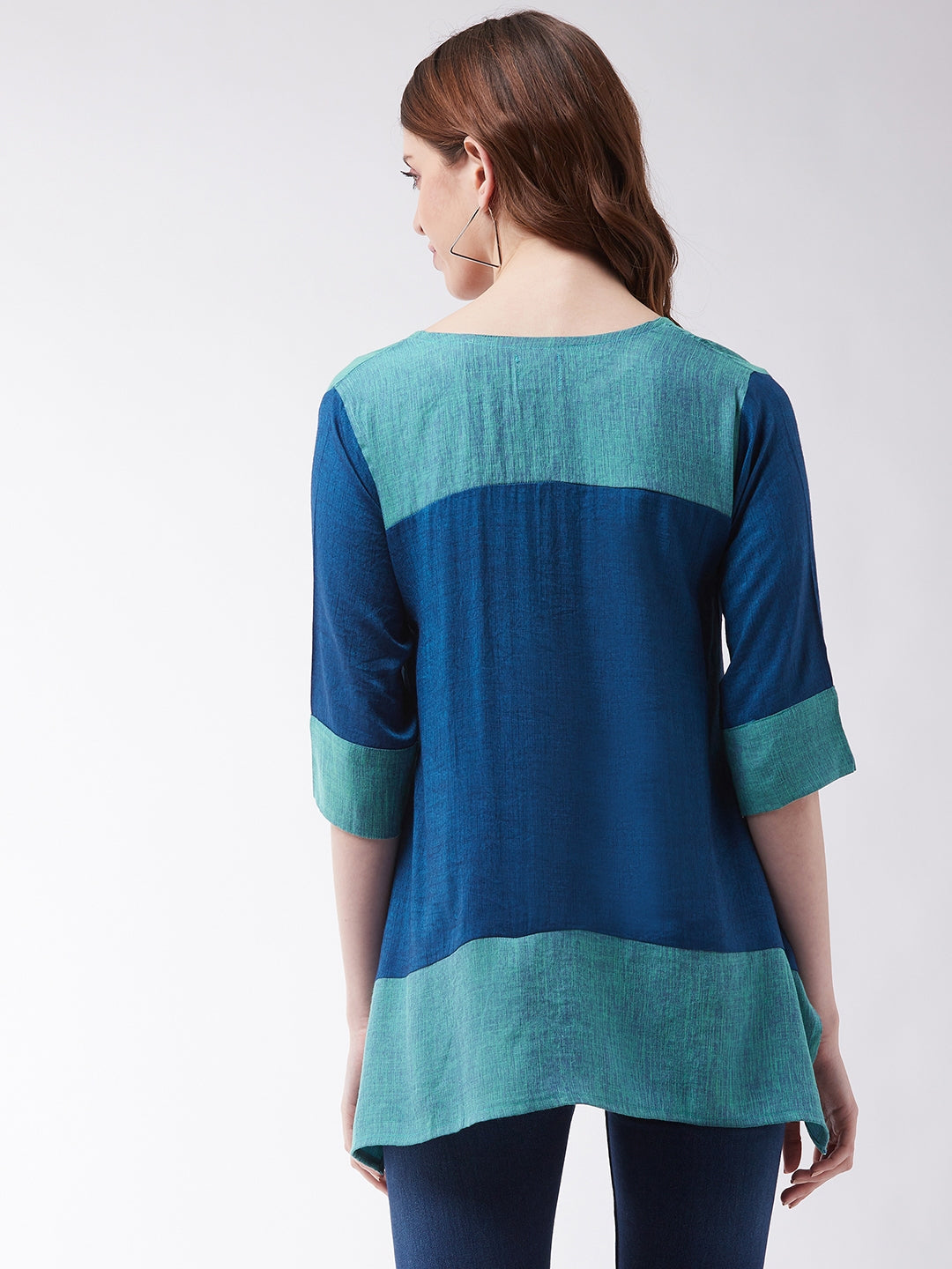 InWeave Women's Peacock Blue Top 
