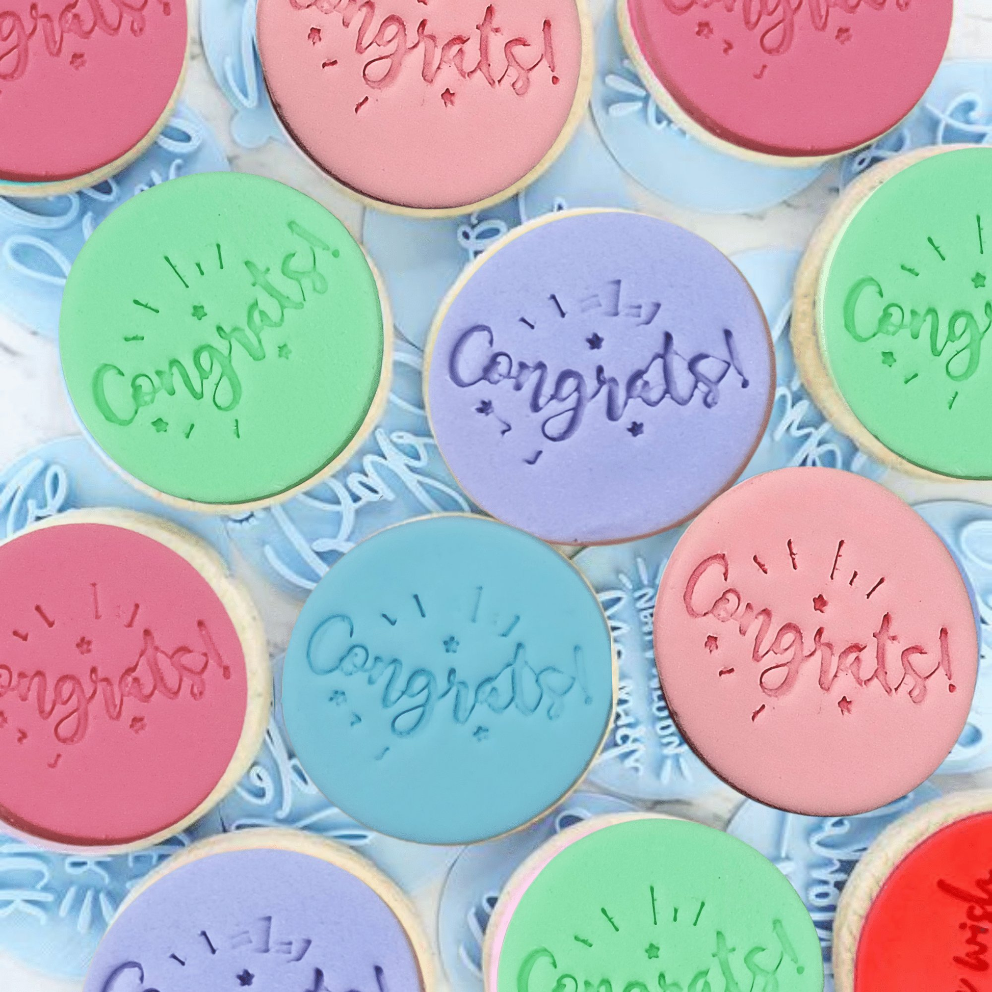 Confect Celebration Stencils Toppers Cutters (Congrats)