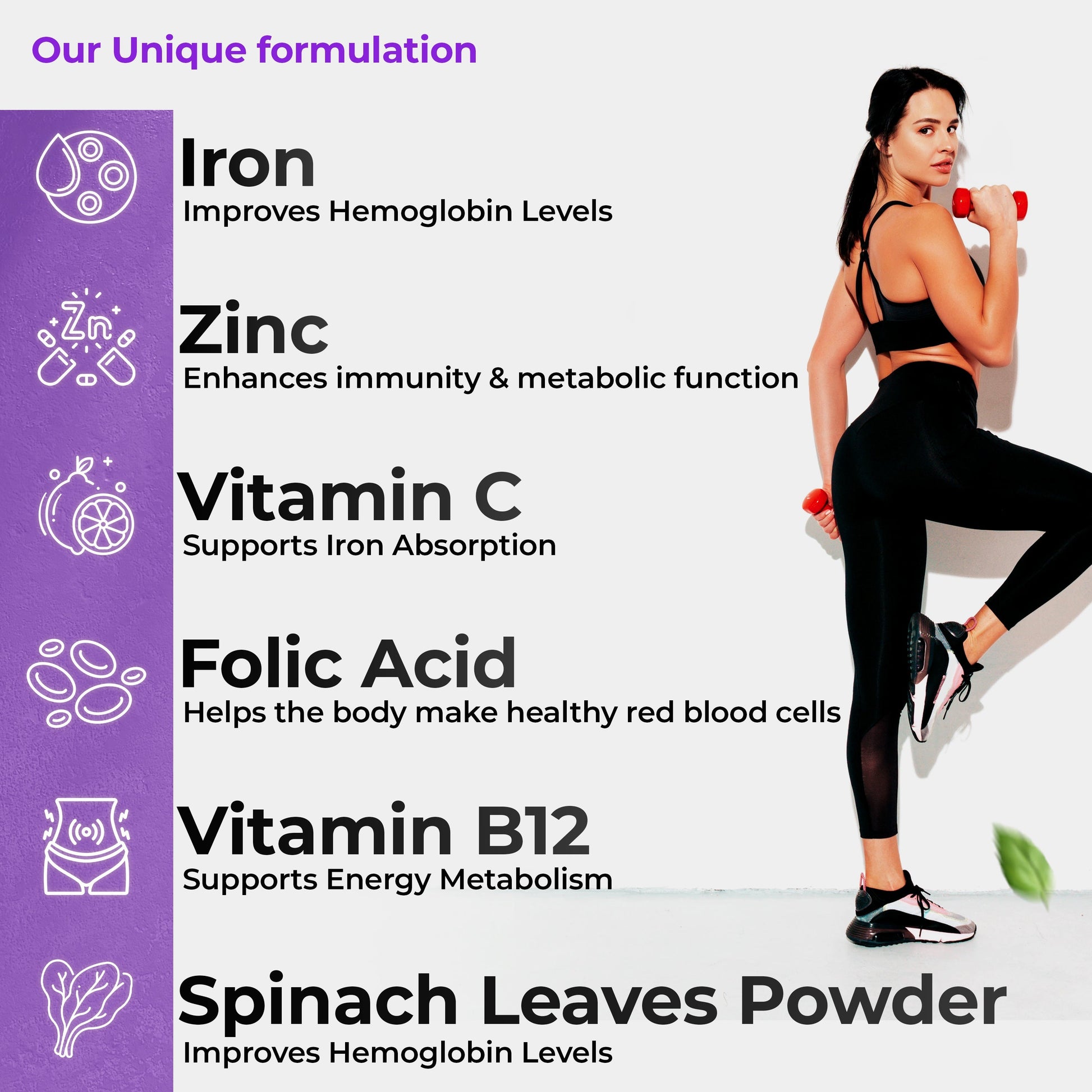 Health Veda Organics Iron + Folic Acid Capsules Health Veda Organics