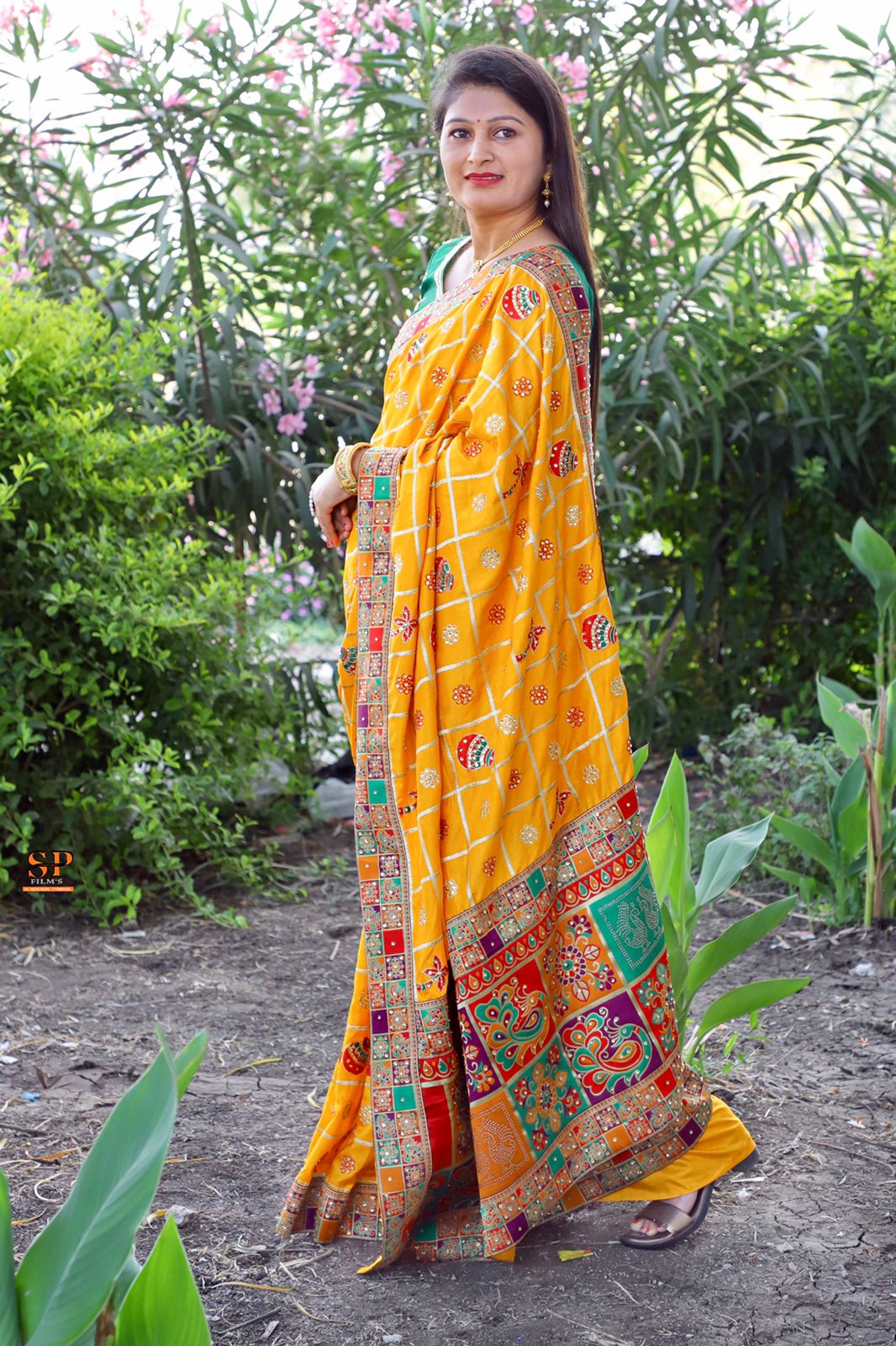 Lorenvalley Fashion Premium Yellow Dola Silk Embroidery and Diamond work with Jacquard Lace Border Grab2Buy 