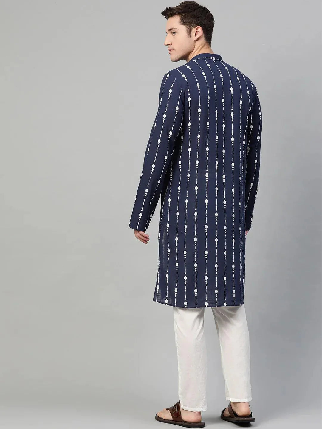 Fabmade Men Printed Straight Kurta With Pyjama