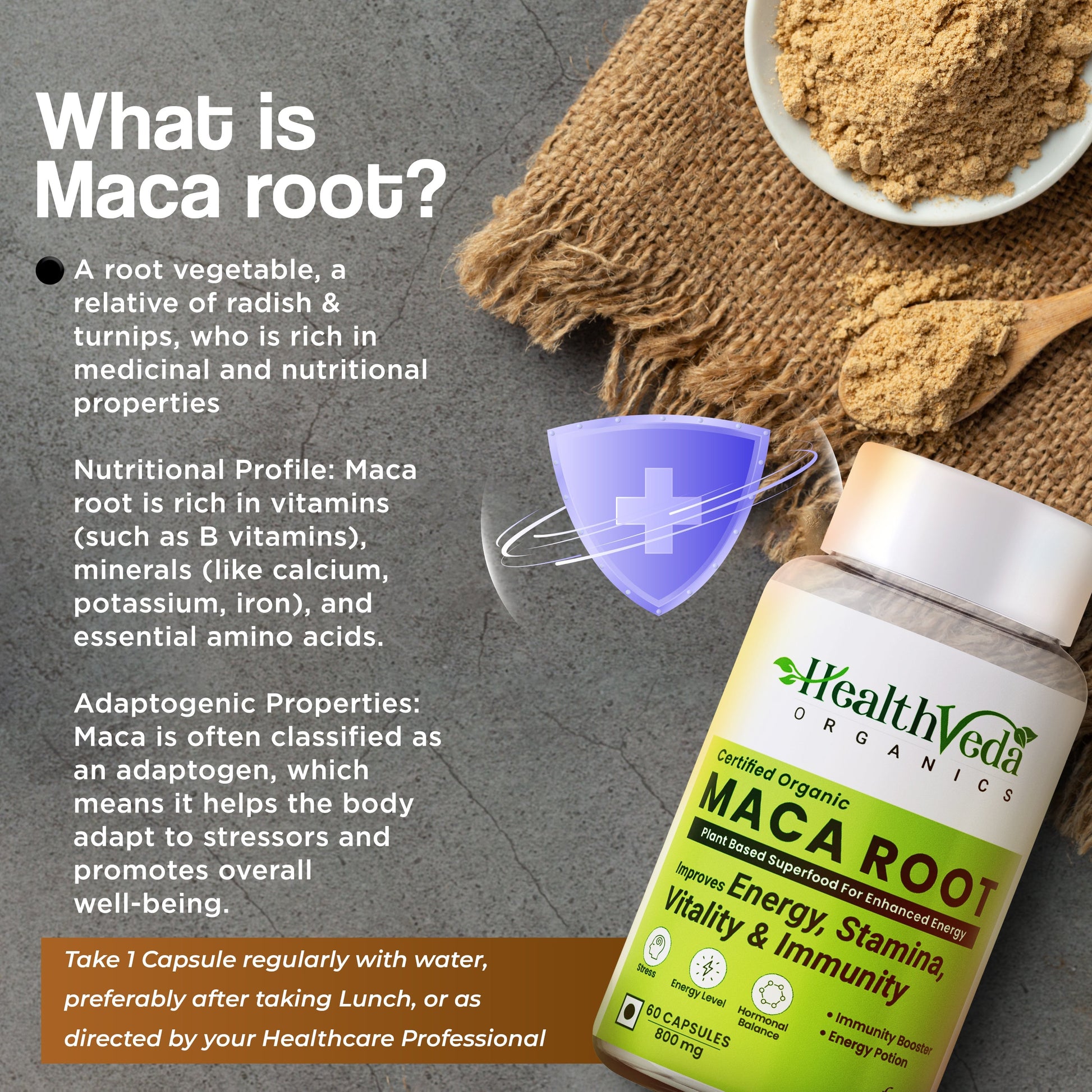 Health Veda Organics Maca Root Capsules 