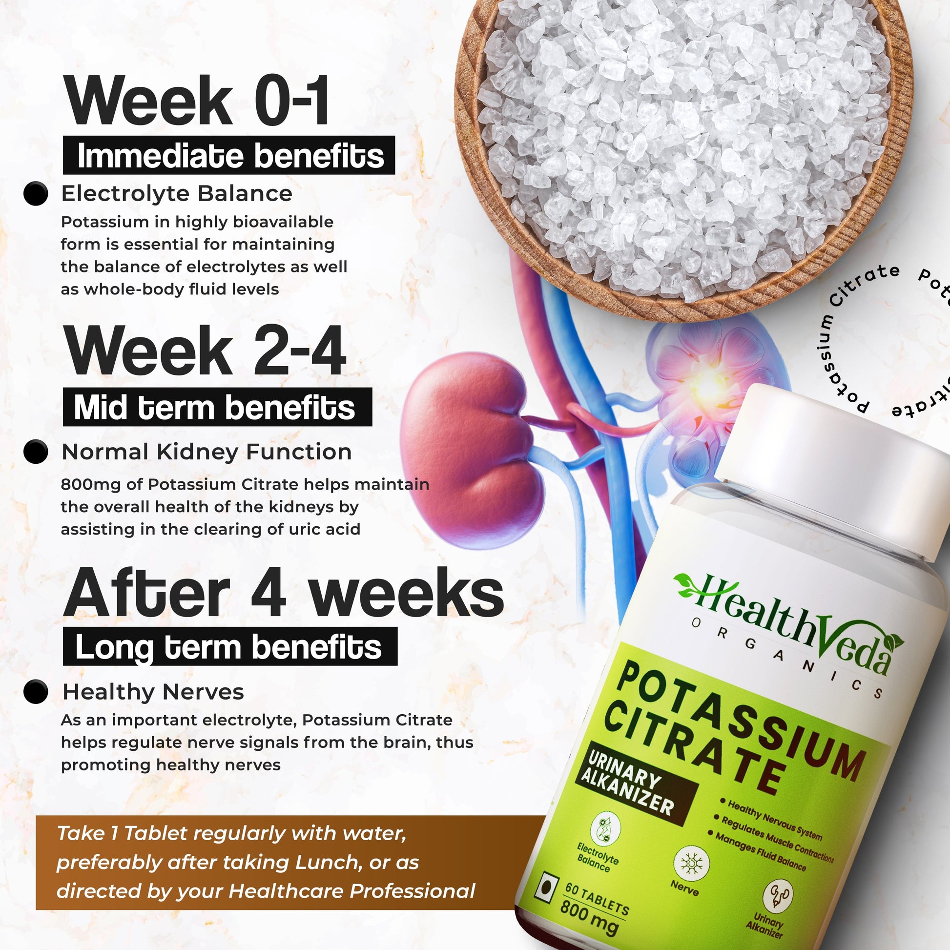 Health Veda Organics Potassium Citrate Tablets 
