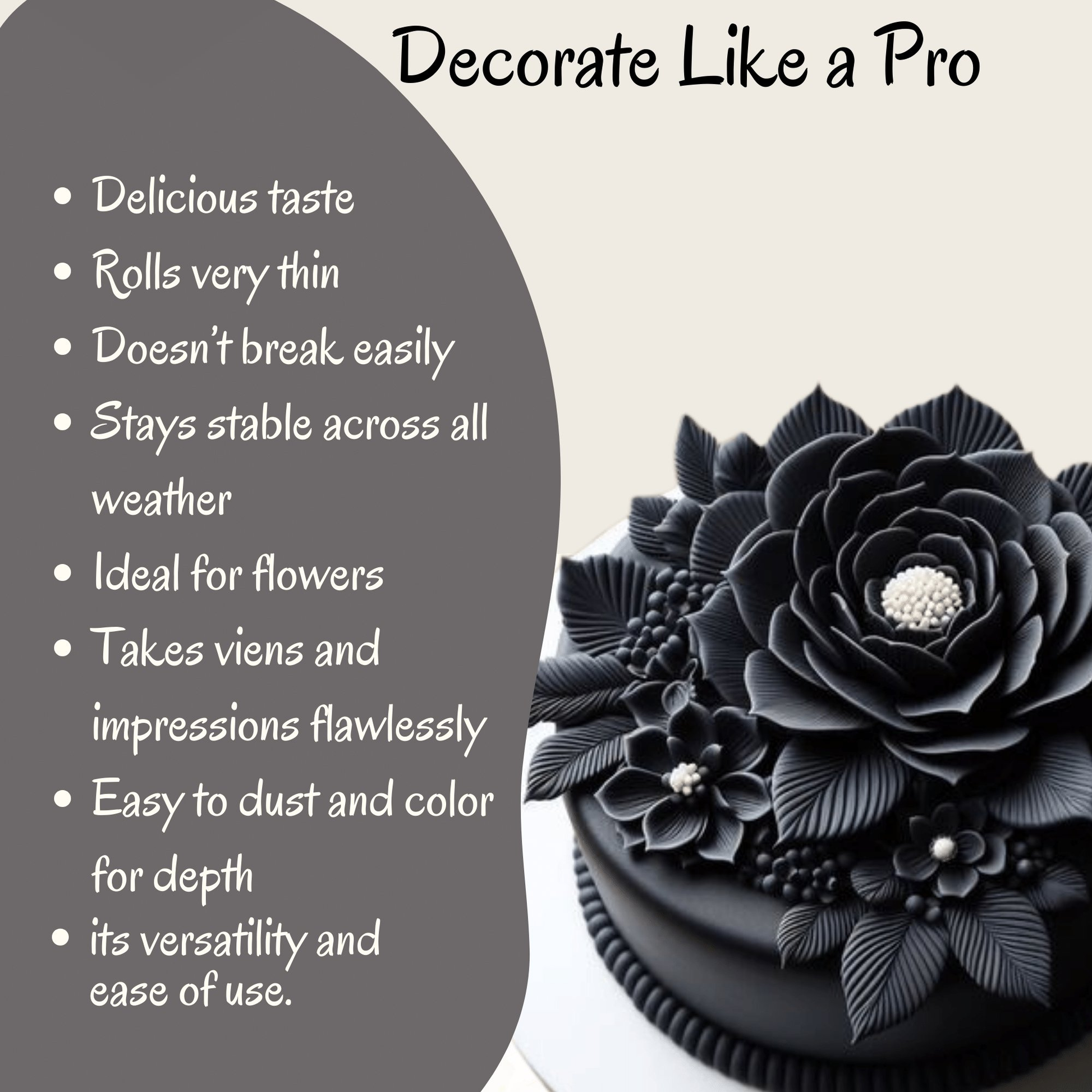 Confect Black | Edible Gum paste