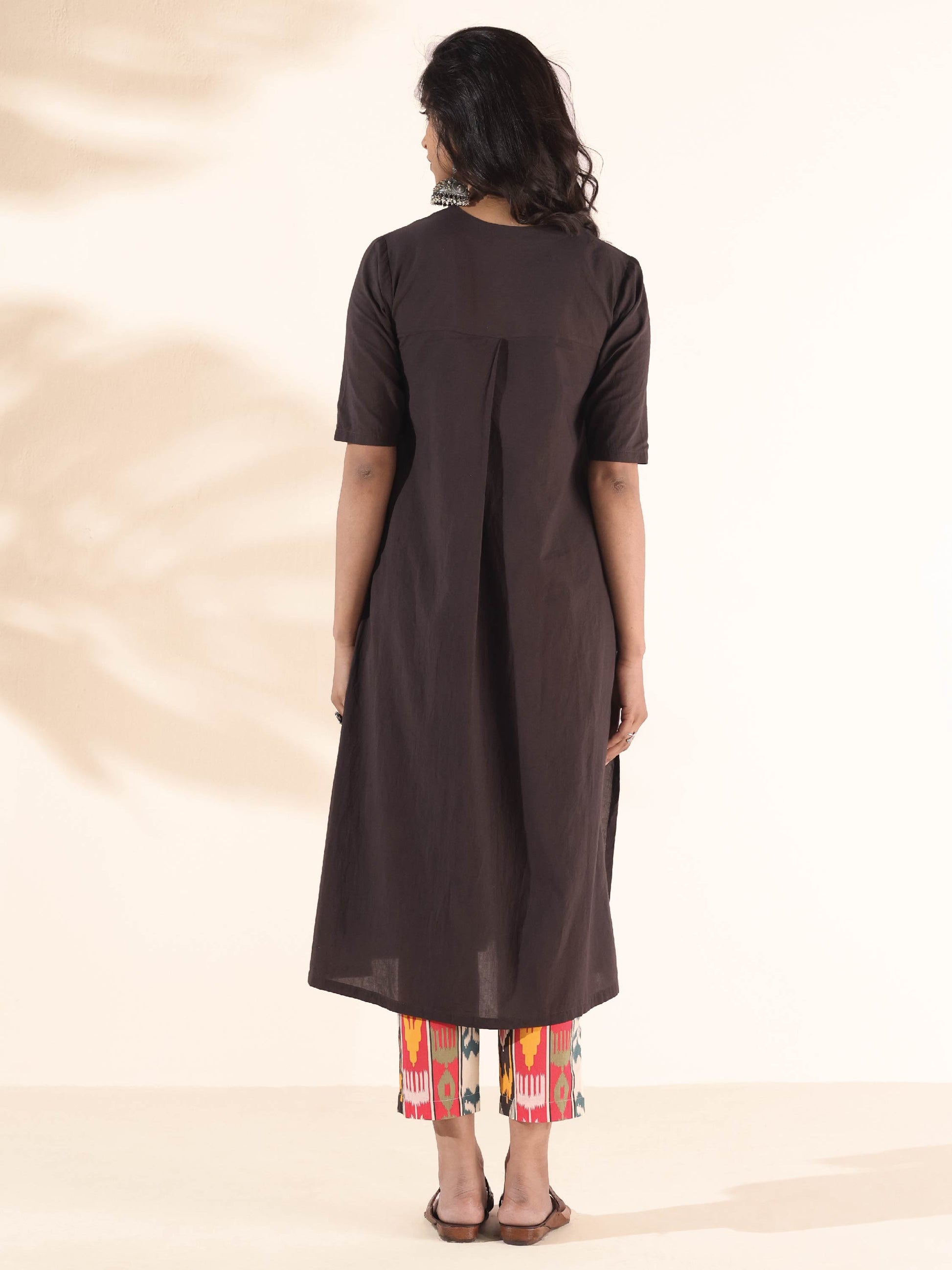 trueBrowns Cola Cotton Ikat Kurta Pant Set 