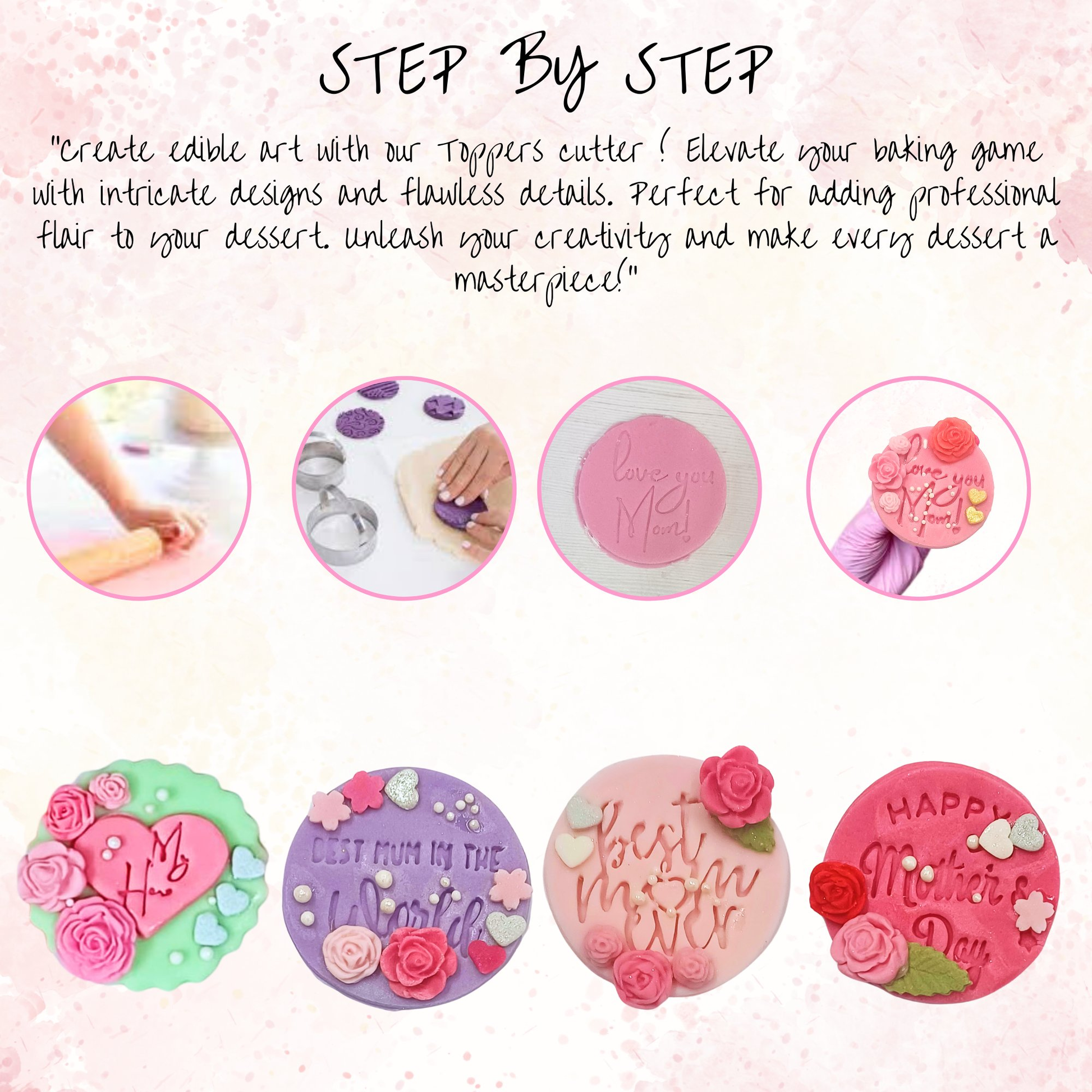 Confect Toppers Cutters | Best Mom Ever Topper Cutter | Fondant Cutter (MDay-Cutters-02)