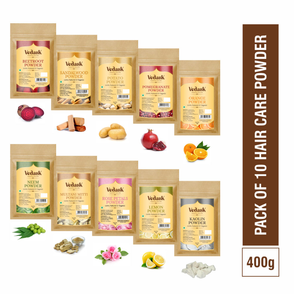Vedask Organic Face Pack Powder Clay Mask-Combo  Grab2Buy Vedask Grab2Buy