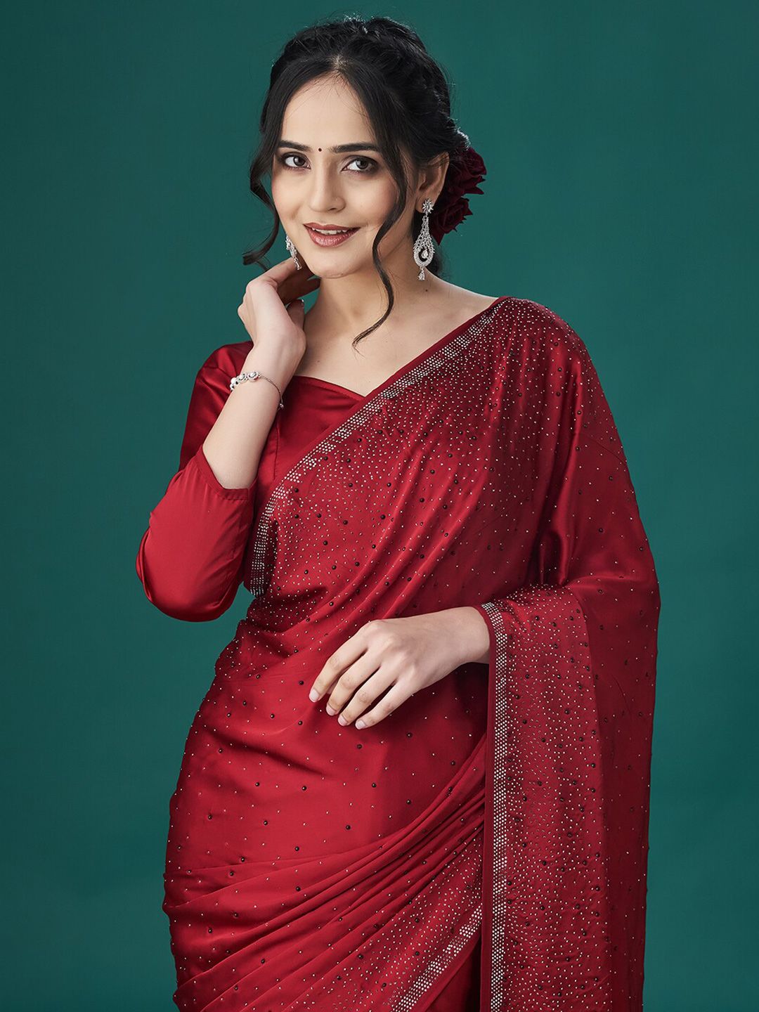 kasee Embellished Satin Saree