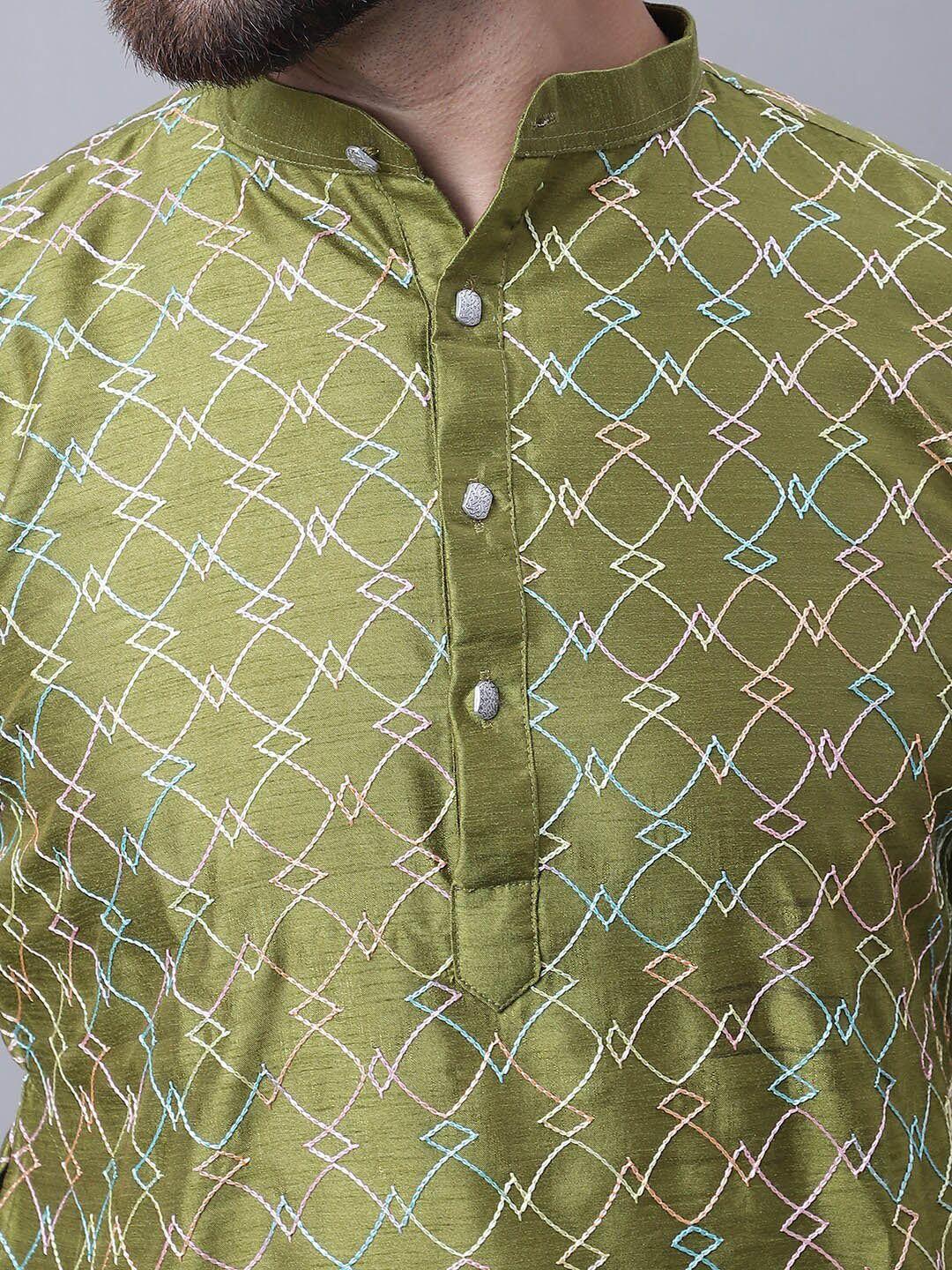 Sojanya M Ethnic Motifs Embroidered Thread Work Kurta With Churidar 