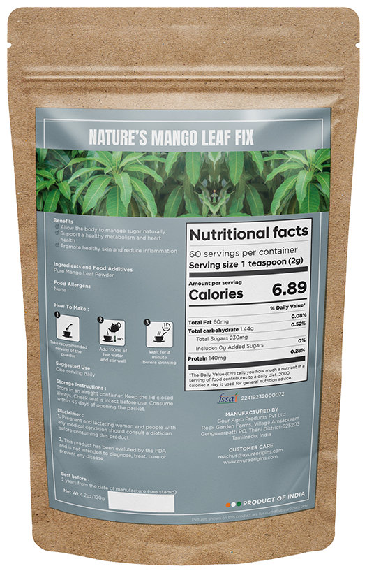 Ayura Origins Nature's Mango Leaf Fix Powder 