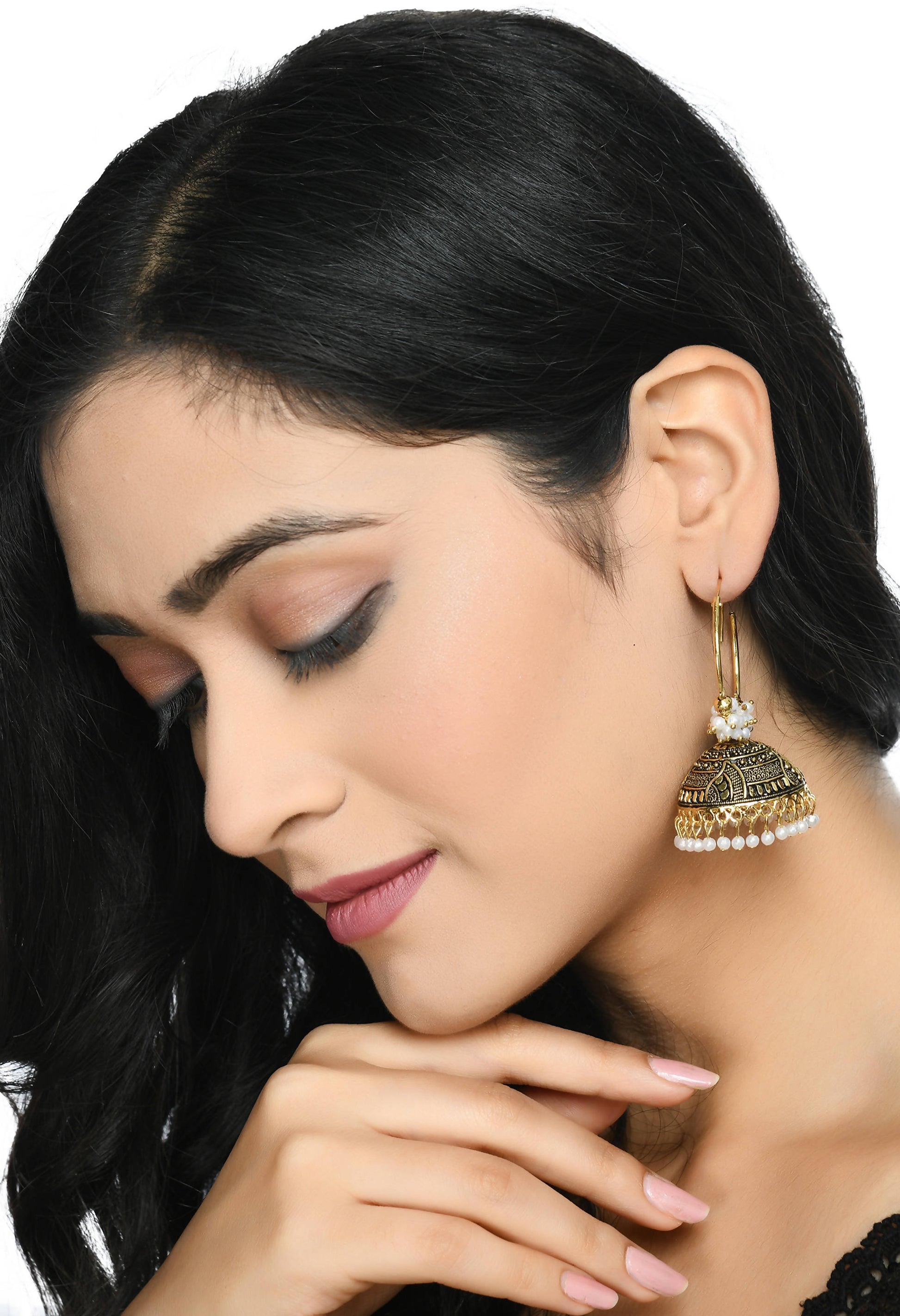 Mominos Fashion Johar Kamal Women's Latest Designer Golden Color Jhumkas - Grab2buy
