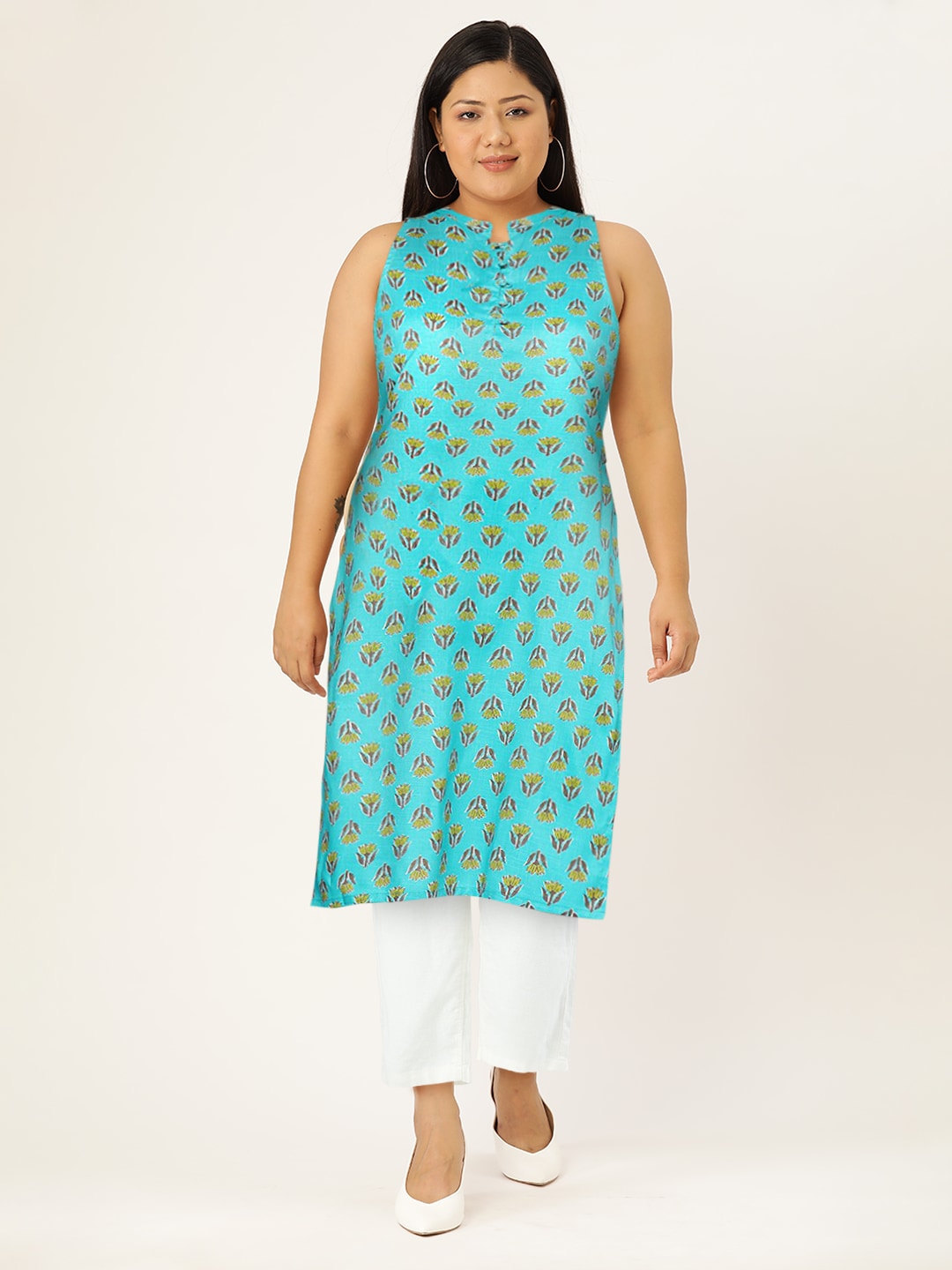 HERE&NOW Ethnic Motifs Printed Straight Kurta