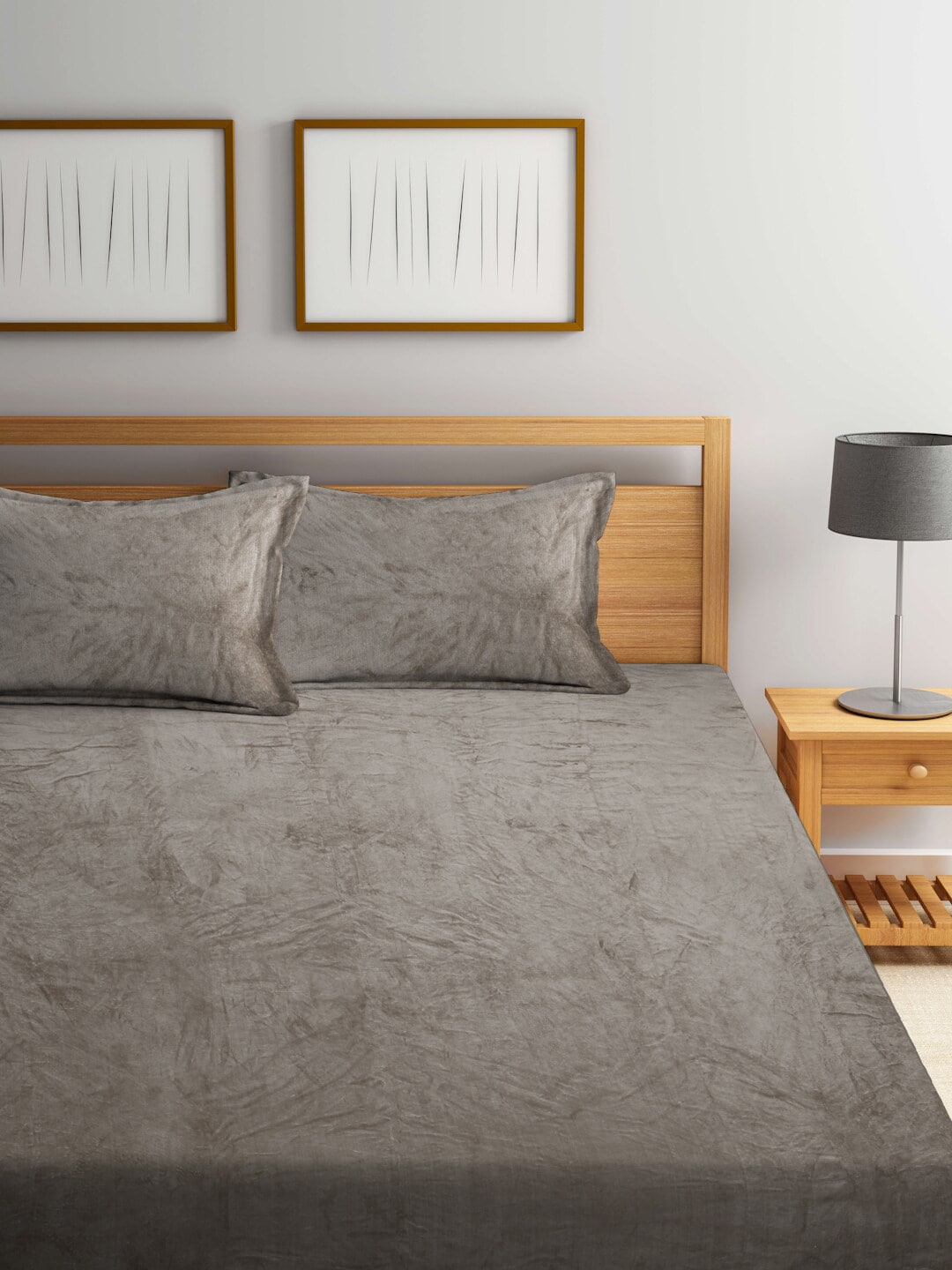 KLOTTHE 300 TC Woolen King Bedsheet with 2 Pillow Covers 
