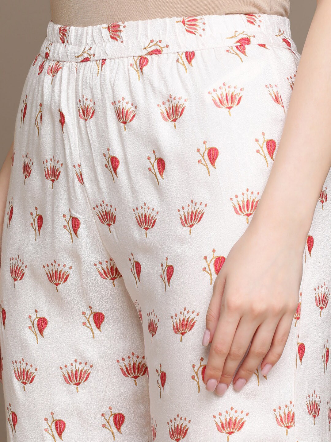 HERE&NOW Floral Embroidered Top with Sharara & Dupatta