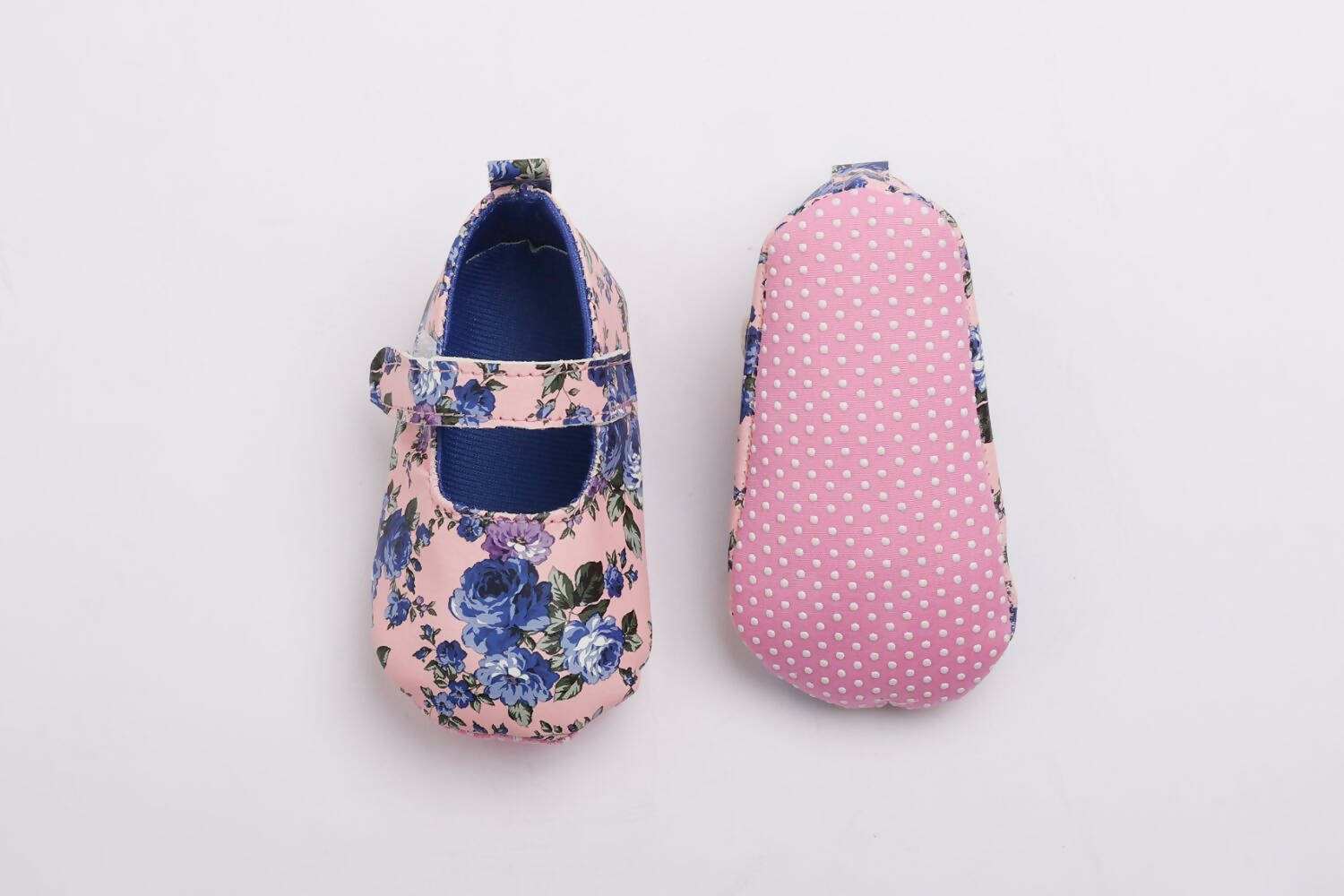 Tiny Bugs Girls Flowral Print Infants Booties - Blue  Grab2Buy Tiny Bugs Grab2Buy