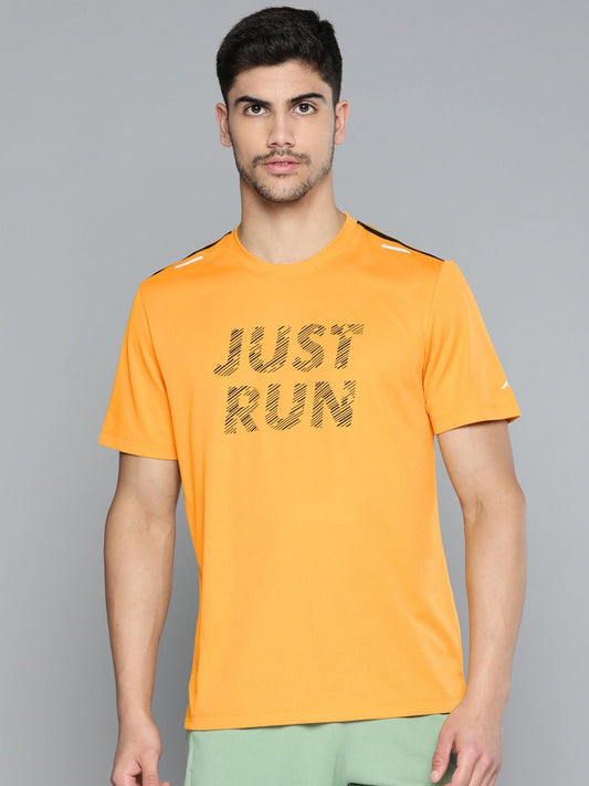 Alcis Men Typography Printed Anti Static Slim Fit Sports T-shirt 