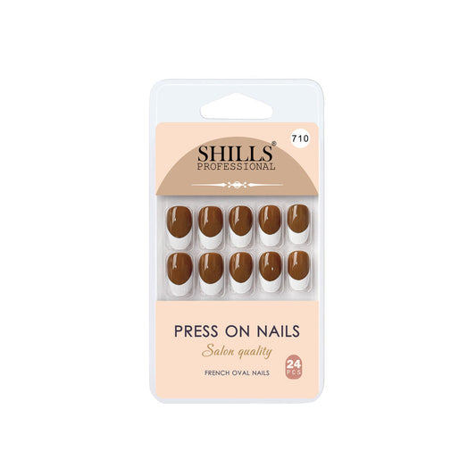 Shills Professional Reusable Press On Nails French Oval - SPN710