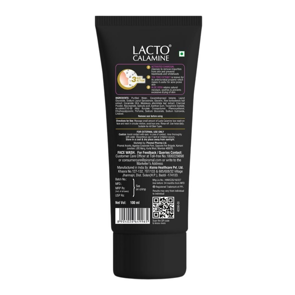 Lacto Calamine Activated Charcoal Face Wash 