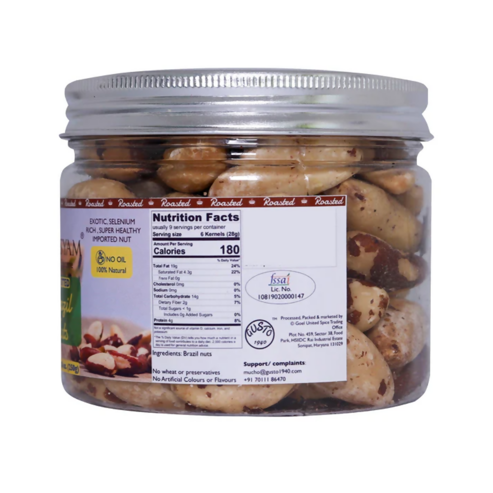 Tassyam Organics Roasted Brazil Nuts Jar