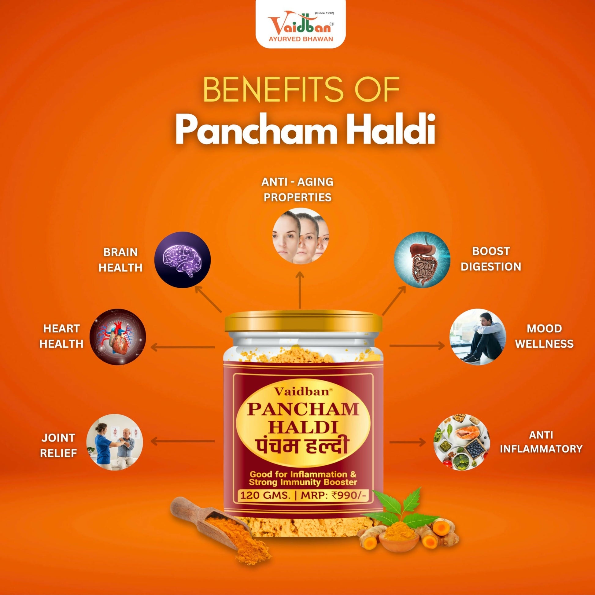 Vaidban Pancham Haldi (Organic Haldi Powder) 