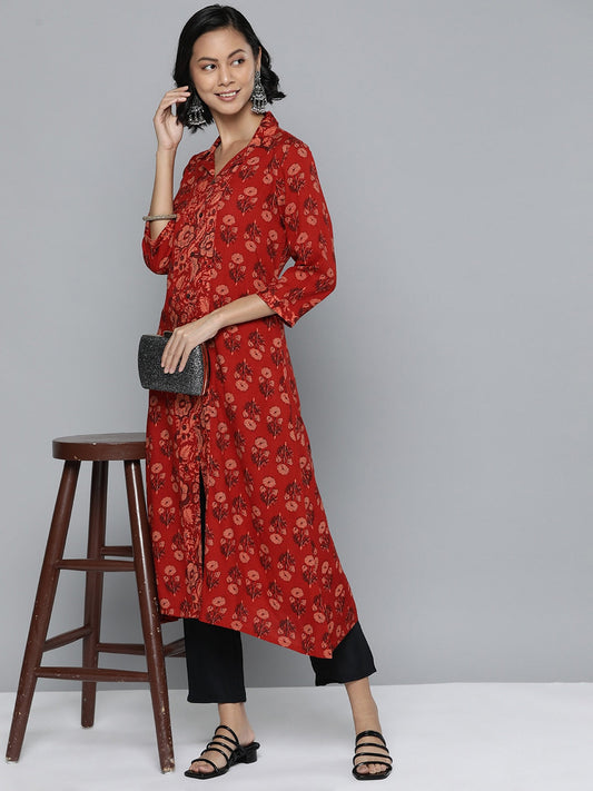 HERE&NOW Ethnic Motifs Printed A-Line Kurta