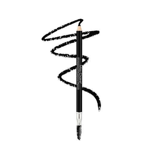 Miss Claire Waterproof Eyebrow Pencil With Mascara Brush - 01 Black | Swadesiicart