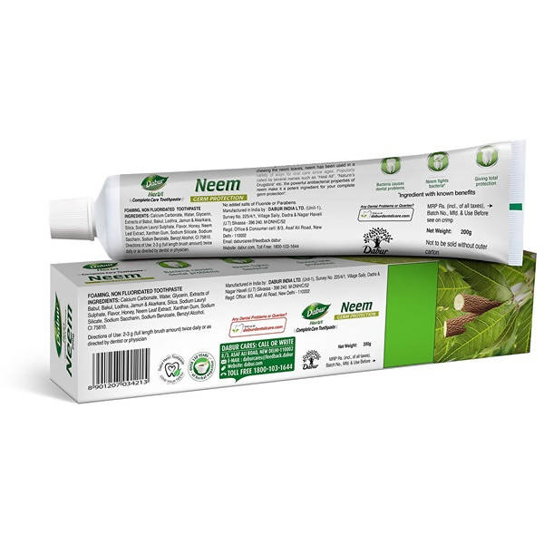 Dabur Herb'l Neem Germ Protection Complete Care Toothpaste 
