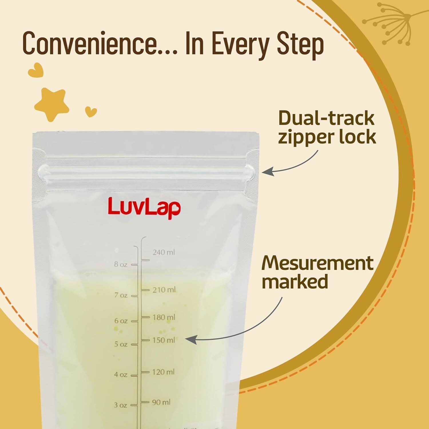 LuvLap Baby Breast Milk Storage Bags