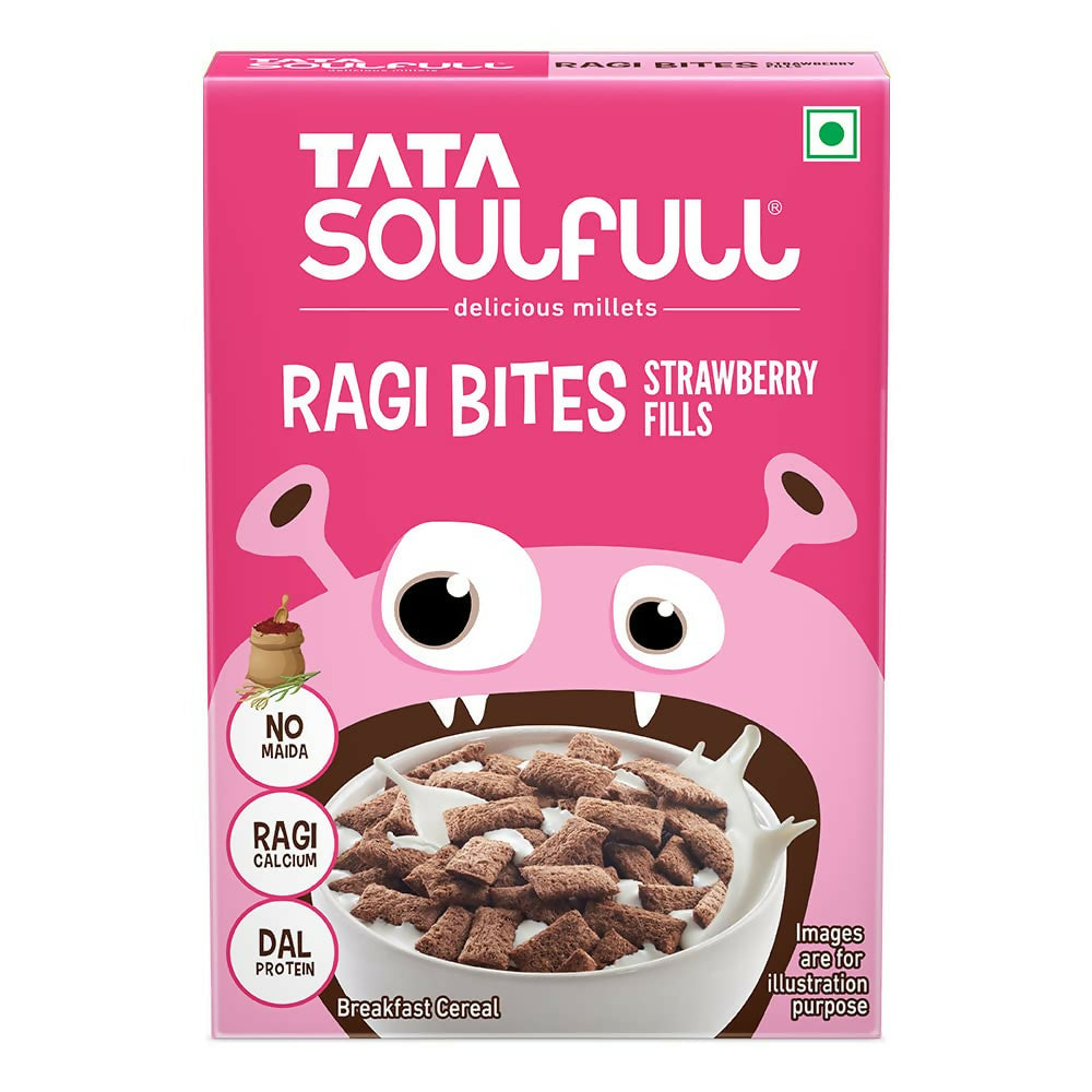 Tata Soulfull Ragi Bites Strawberry Fills Breakfast Cereal - Grab2buy