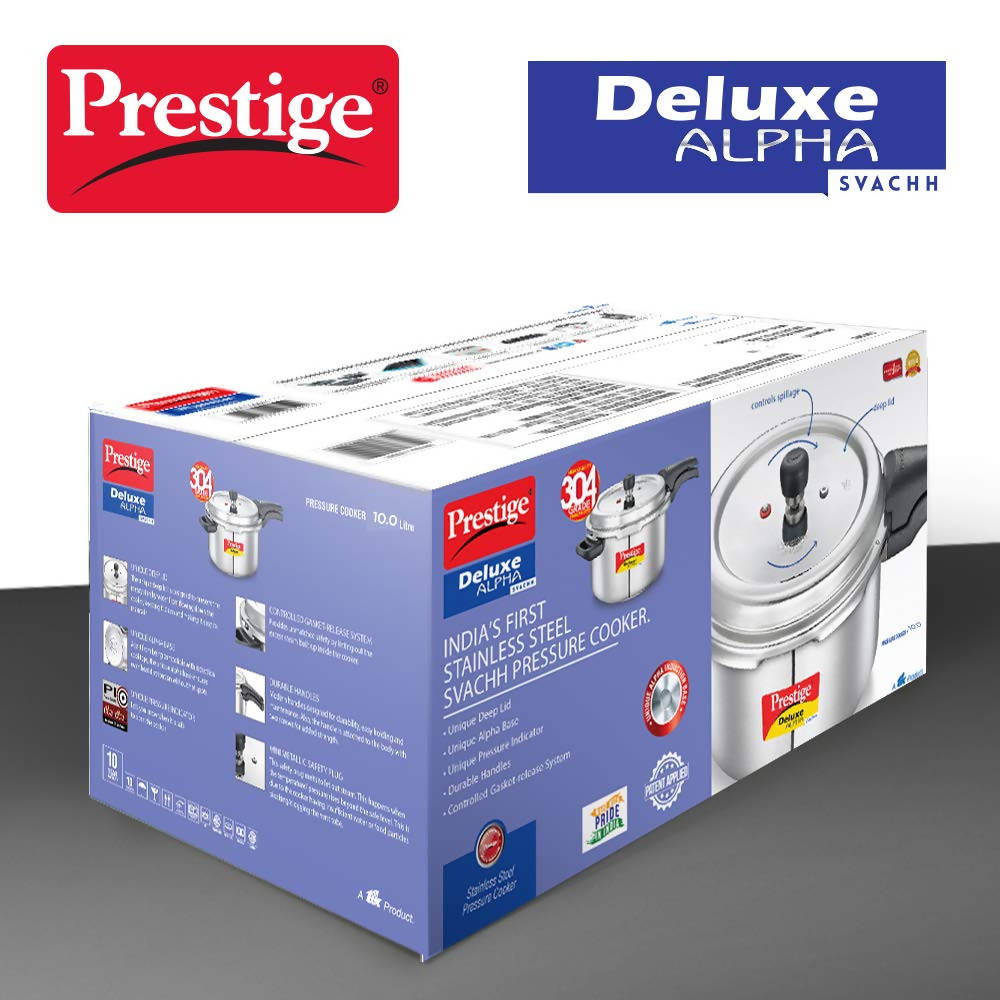 Prestige SS Deluxe Alpha Svachh Stainless steel Pressure Cooker
