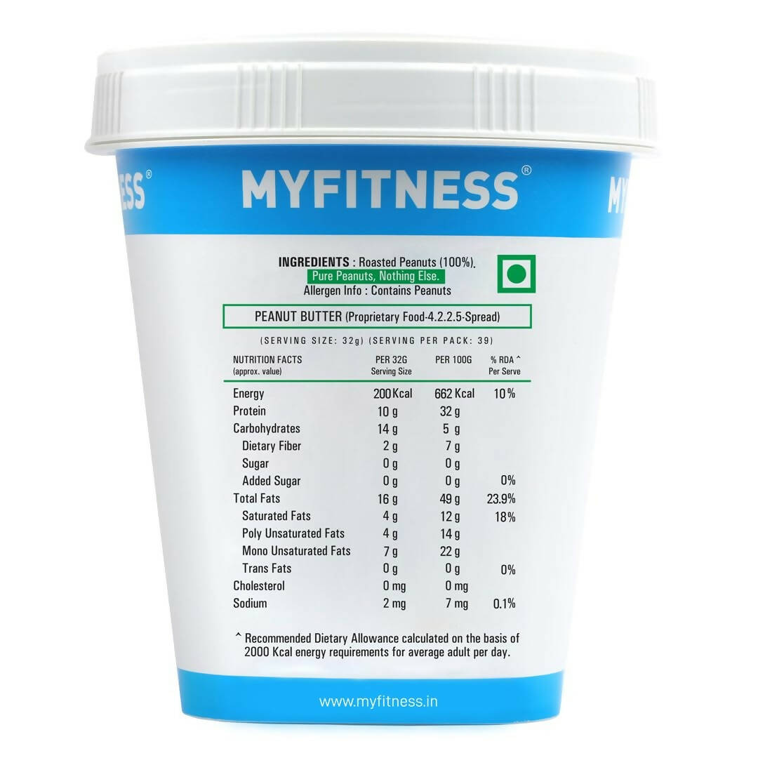 Myfitness All Natural Unsweetened Peanut Butter Crunchy - Grab2buy