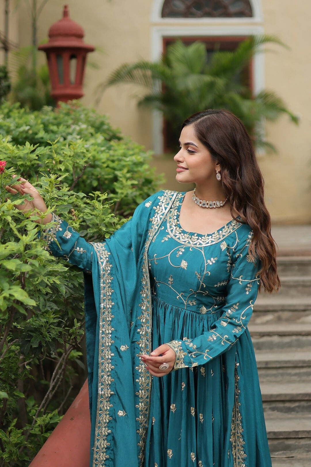 Joban Fashion Blackchinon Sequence Embroidery Work Kurta Set