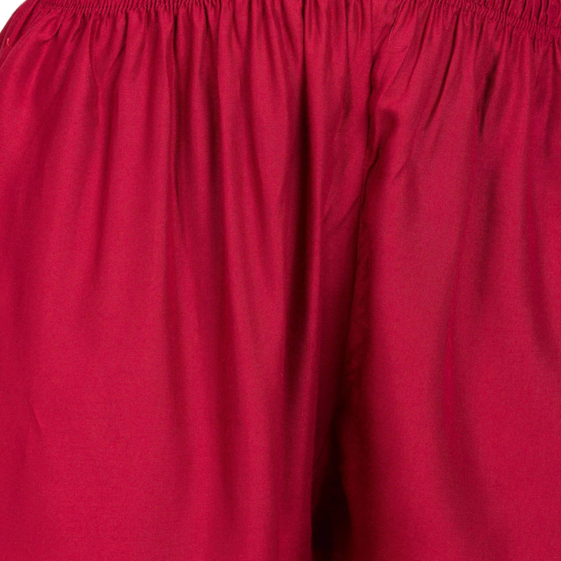 PAVONINE Maroon Color Golden Printed Rayon Fabric Sharara For Women & Girls