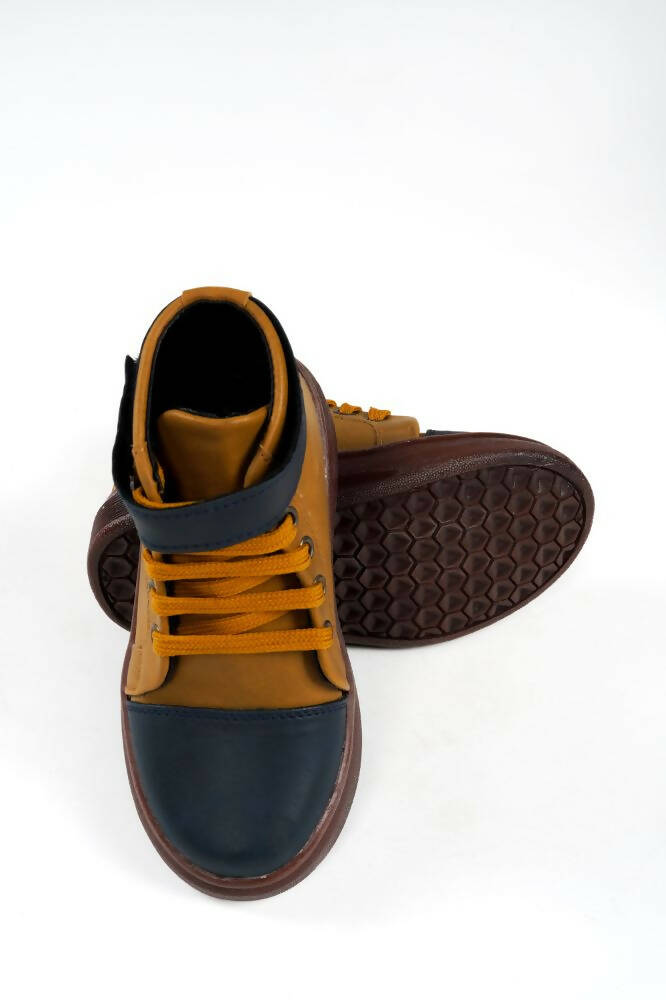 Tiny Bugs Boys Party Wear Mid Top Boots - Tan  Grab2Buy Tiny Bugs Grab2Buy