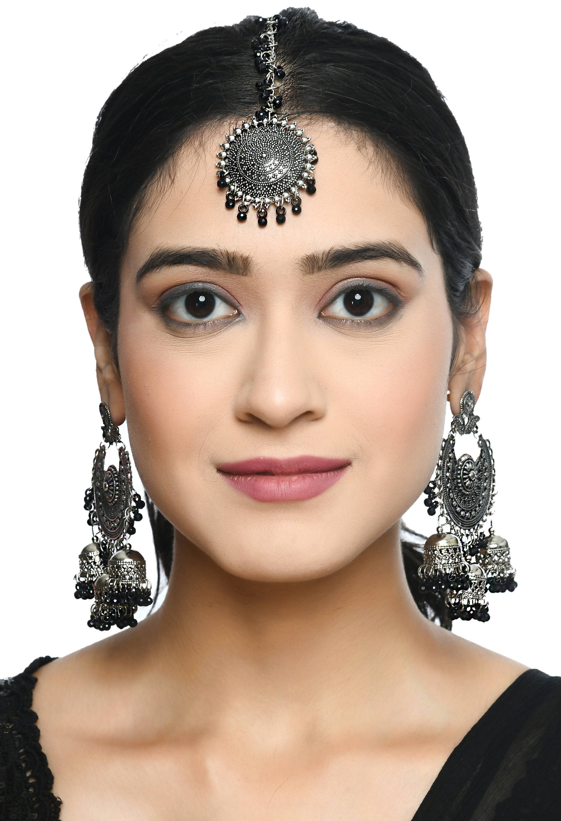 Mominos Fashion Johar Kamal Jhumkas With Maang Tikka Earrings - Grab2buy