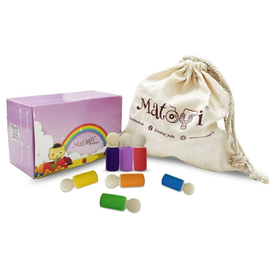 Matoyi Wooden Rainbow Peg 7 Dolls Set - Grab2buy