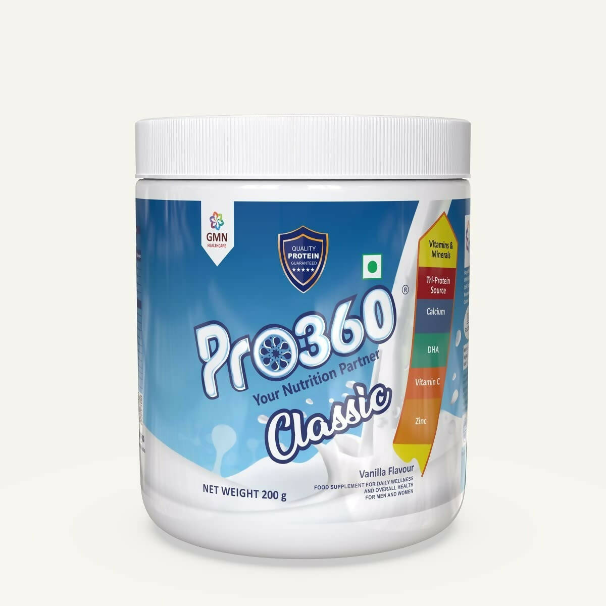 Pro360 Classic Daily Wellness Family Protein Health Drink Supplement Powder 