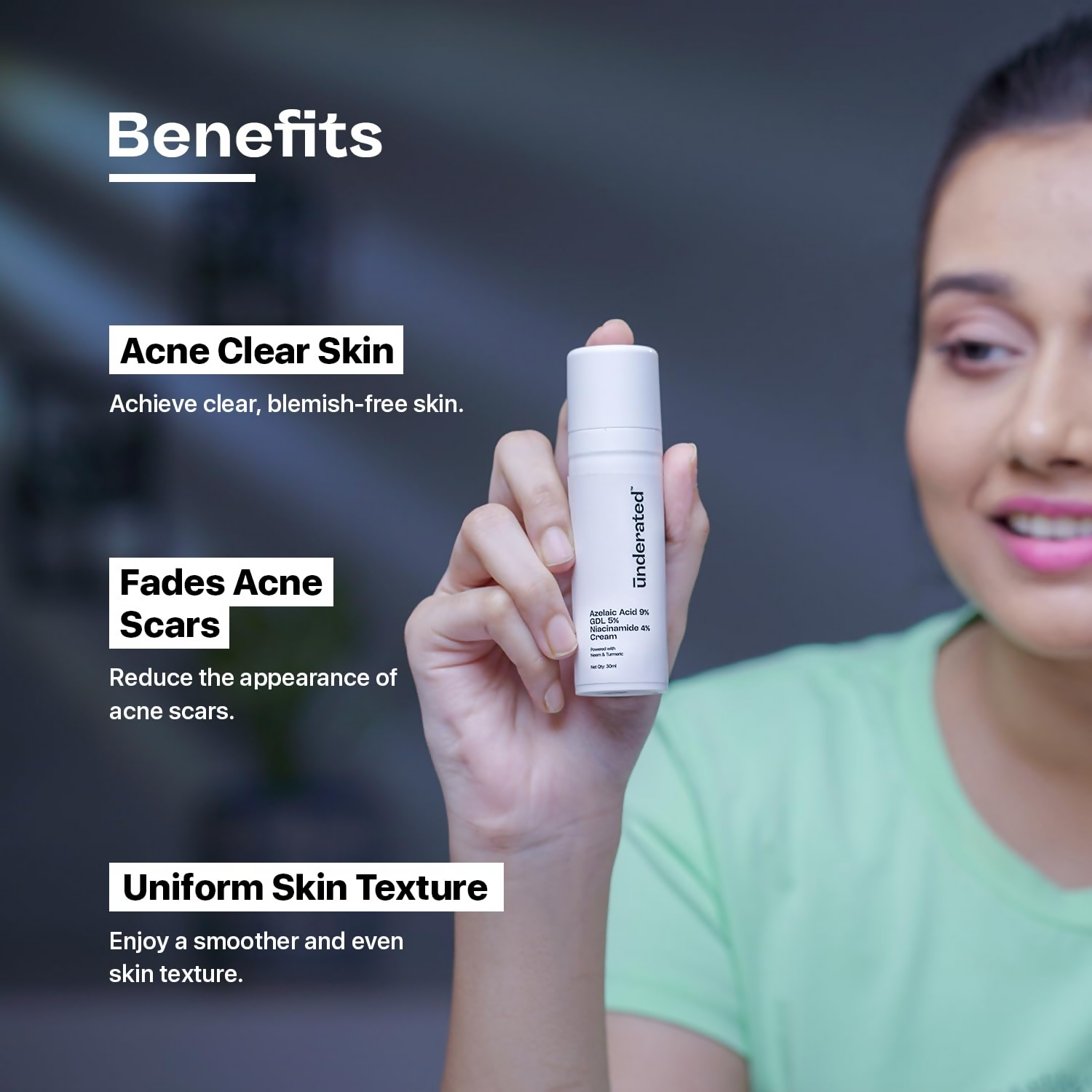 Underated Azelaic Acid 9% Gdl 5% Niacinamide 4% Cream Powered With Neem And Turmeric  Grab2Buy Underated Grab2Buy