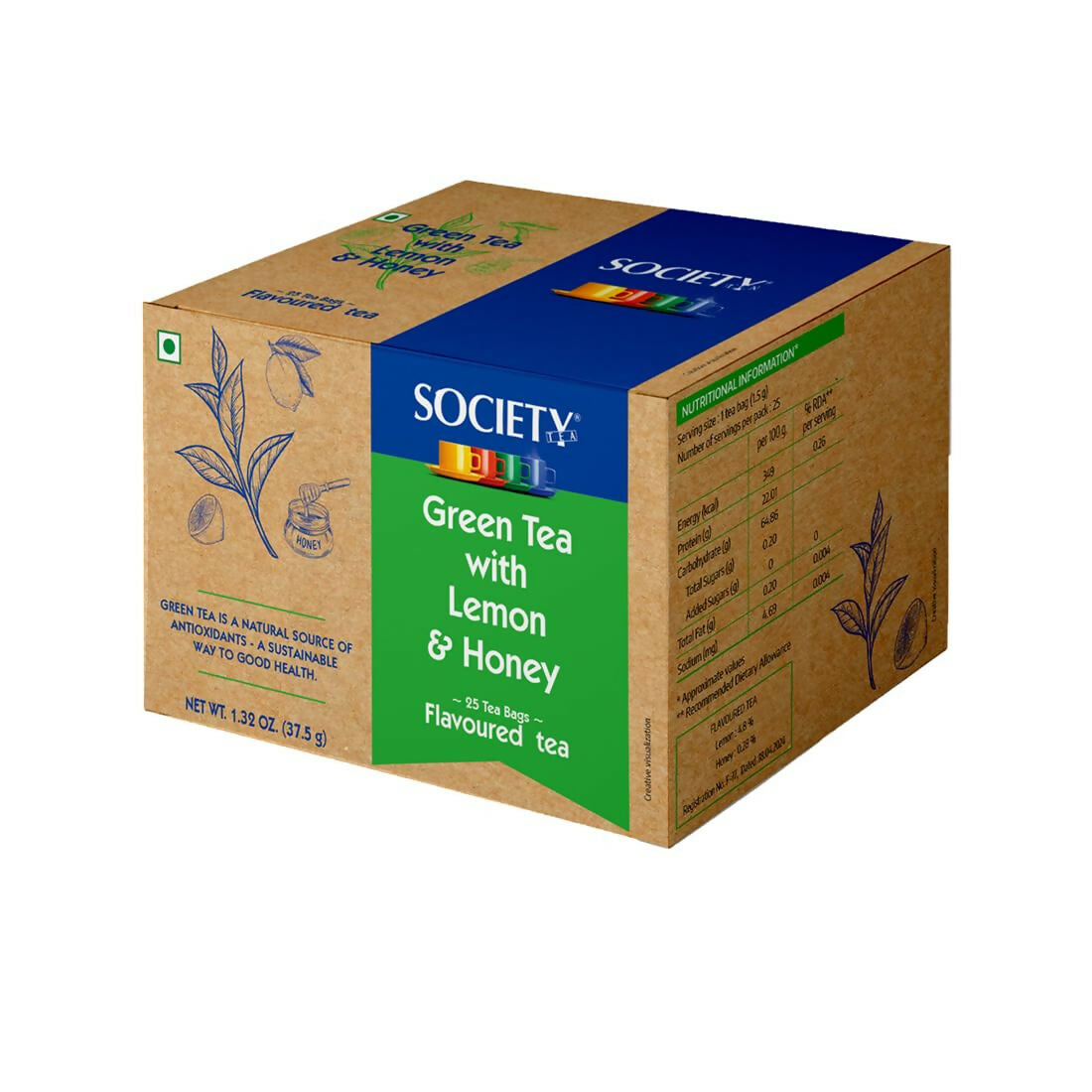 Society Green Tea with Lemon and Honey Flavoured Tea 