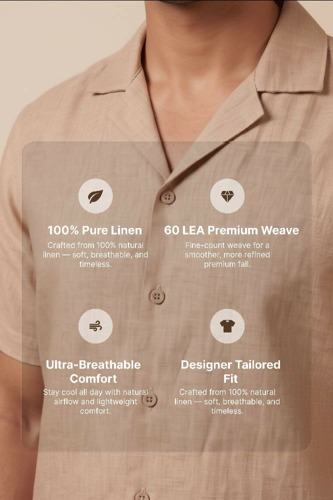 Dune — Beige Linen Shirt by Hilo Design