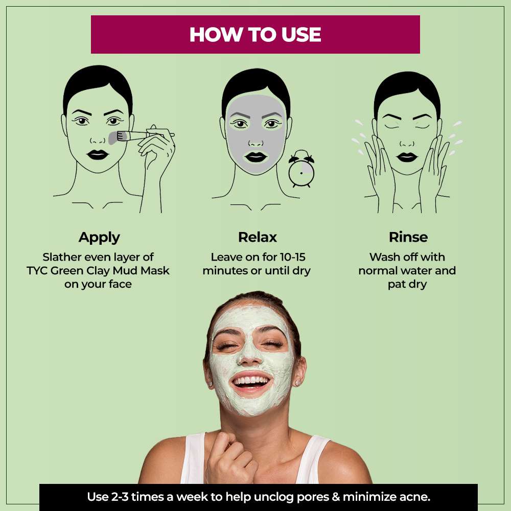 TYC Green Clay Face Mask For Men & Women  Grab2Buy TYC Grab2Buy