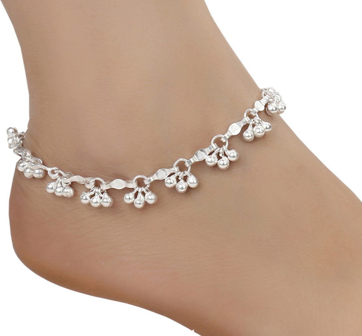 AanyaCentric Silver Plated Alloy Payal Indian Traditional Ethnic Fashion Imitation Jewellery Foot Chain  Grab2Buy AanyaCentric Grab2Buy