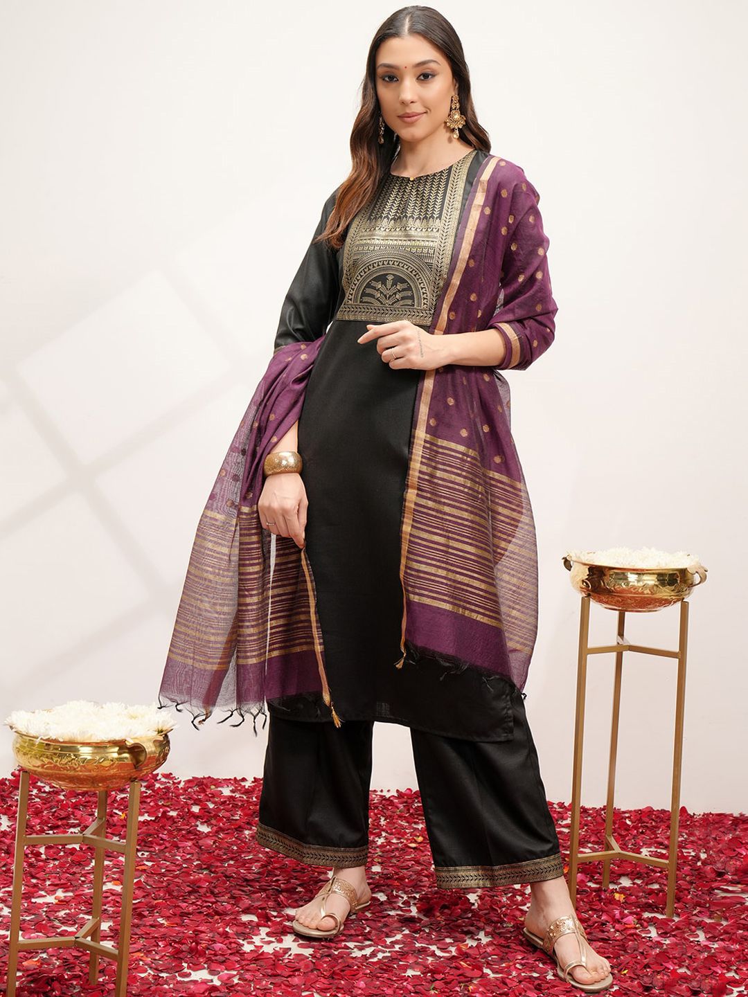 Vishudh Printed Regular Kurta with Palazzos & With Dupatta | Grab2Buy