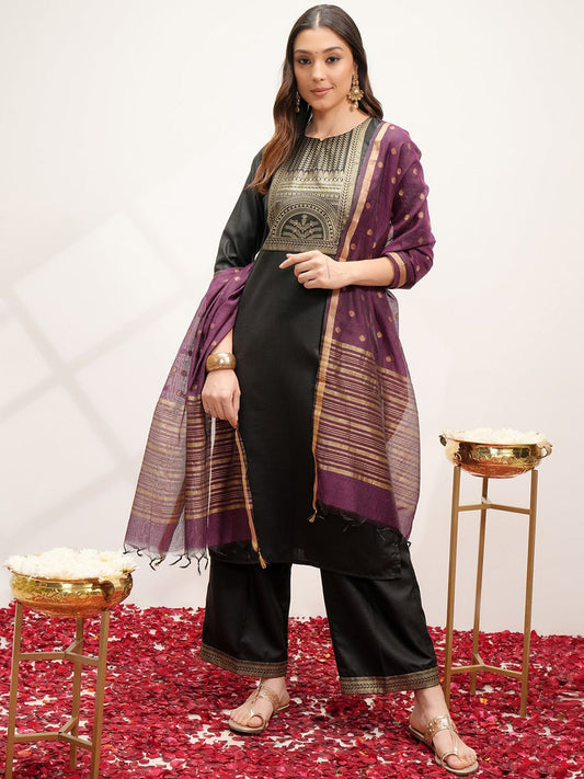 Vishudh Printed Regular Kurta with Palazzos & With Dupatta | Grab2Buy