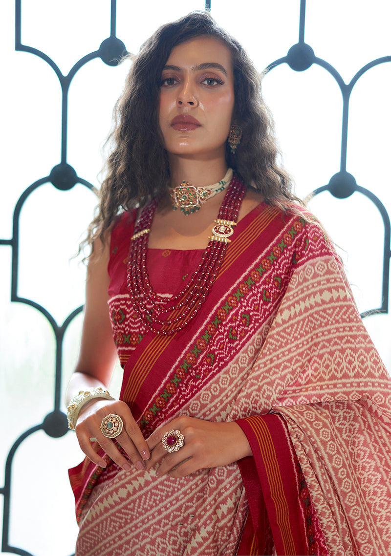 Monjolika Fashion Multicolor Printed Silk Blend Party Contemporary Saree