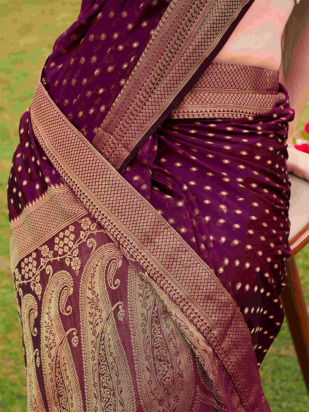 Tikhi Imli Embellished Zari Art Silk Grab2Buy 