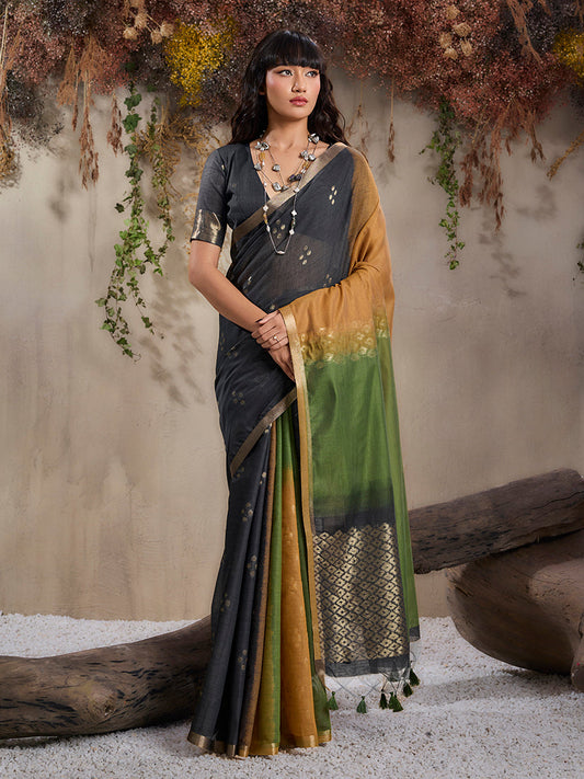 Monjolika Fashion Multi Colour Viscose Cotton Weaving Contemporary Saree